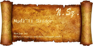 Nyúli Szidor névjegykártya